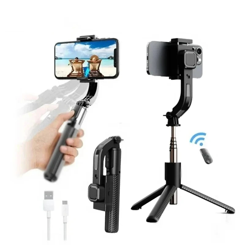 Bluetooth Handheld Gimbal Stabilizer Mobile Phone Selfie Stick Aluminum Alloy Adjustable Tripod for Smartphone Live