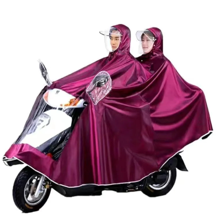 Large Double Person Waterproof Motorcycle Rain Poncho with Foot Coverage