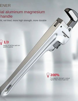 8/12/14/18 inch Pipe Wrench 40% Lighter Adjustable Aluminum Plumbing Wrench Heavy Duty Straight Pipe Wrenches Jaw Max Capacity