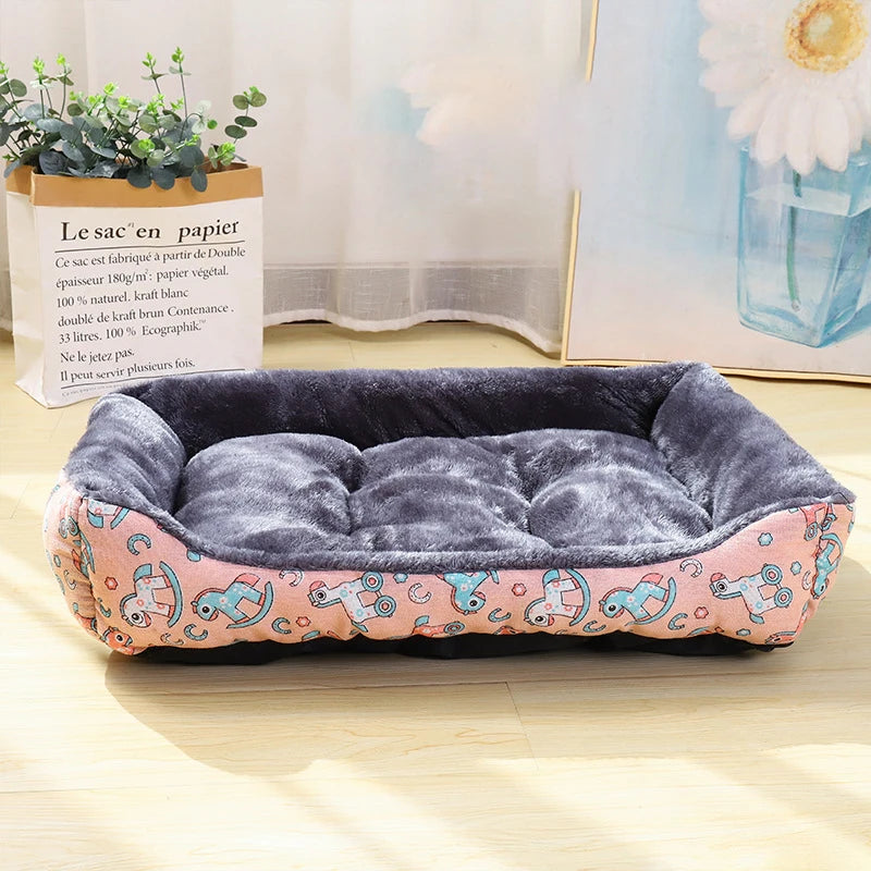 Printed Winter Pet Bed Sofa Mat for Dogs and Cats