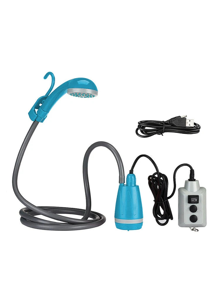 Rechargeable Portable Camping Shower Pump with Handheld Shower Head