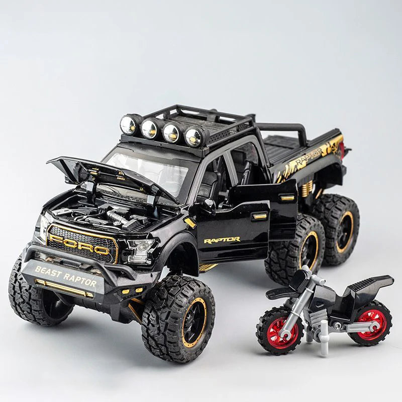 1:28 F150 Off Road Pickup Truck Alloy Diecast Model Car High Simulation Collections Home Trendy Toy Birthday Gift For Friend Boy