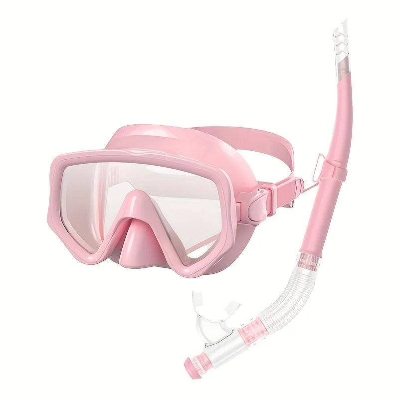 Dry Snorkel Set Diving Mask For Tempered Glass Professional Panoramic Snorkeling Gear Swimming Training Snorkel Kit