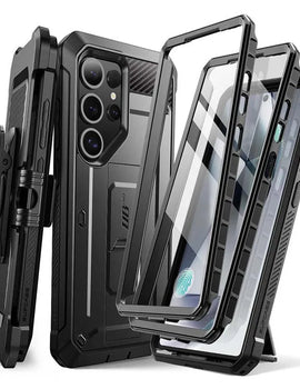 For Samsung Galaxy S25 Ultra Case UB Pro Full-Body Dual Layer Rugged Belt-Clip Phone Case with Built-in Screen Protector