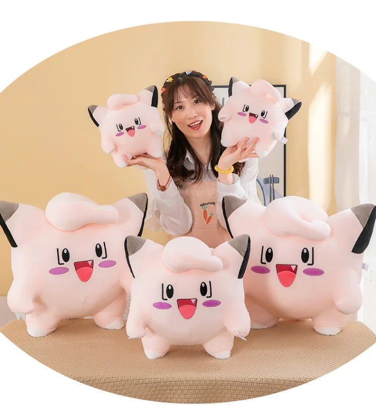 Pokemon Kawaii Clefairy Plush Toy Stuffed Doll Digital Monster Pikachu Cute Kids Birthday Xmas Gift for Boys Girls Sofa Pillow