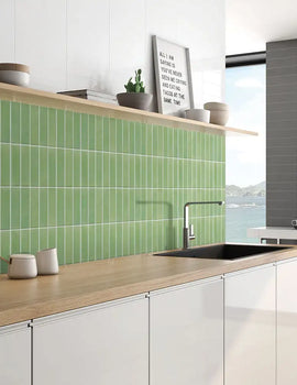 3D Peel and Stick Wall Green Tile 3D Tile Sticker for Bathroom Wall Kitchen Tile Backsplash Self Adhesive Wall Panel Waterproof