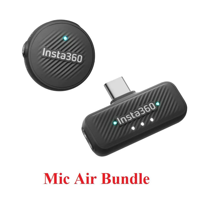 Insta360 Mic Air Wireless Microphone 48kHz Audio Recording System for X5 X4 GO Ultra and Ace Pro 2