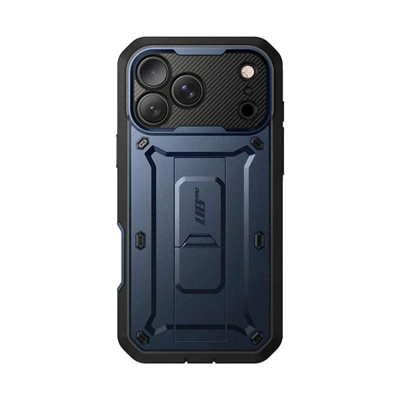 Full Body Rugged Phone Case with Built In Screen Protector and Belt Clip Holster for iPhone 17 Pro Max and iPhone 18 Pro Max