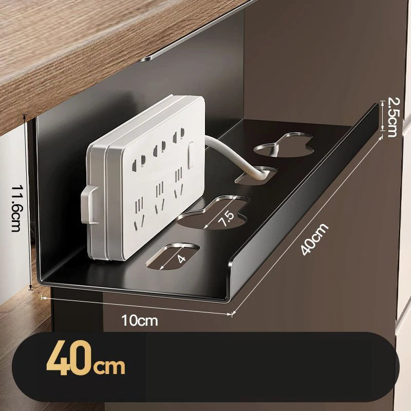 Under Desk Cable Management Tray,Extendable Sturdy Steel Under Desk Cord Hider Raceway,Power Strip Cord Holder Wire Management