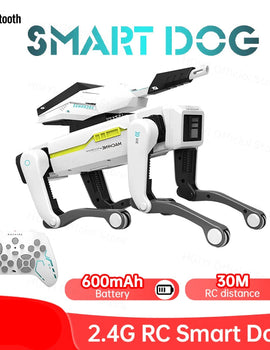 Electric RC Intelligent Robot Dog Multifunction RC Mechanical Dog with turret Educational Toy Bionic Smart Robot Toy
