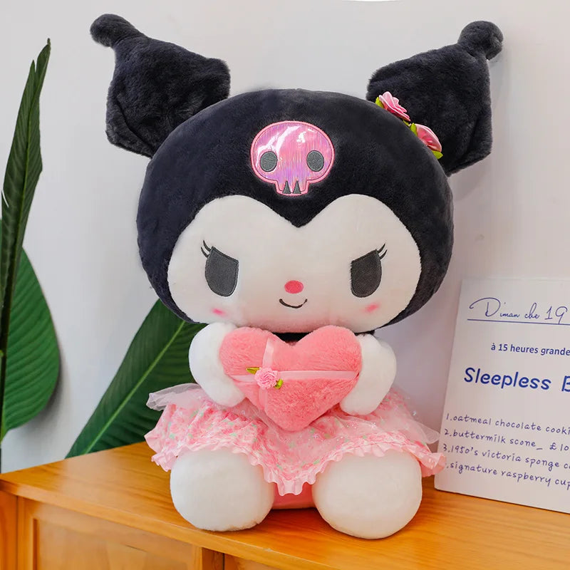 Kawaii Hello Kitty Plush Toy Cute Filled Doll for Kids Birthday Gift Lovely My Melody Kuromi Floral Stuffed Animal Soft Large