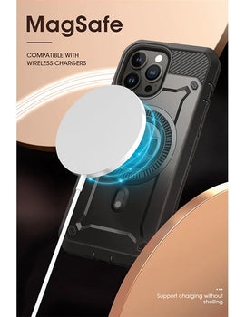 For iPhone 13 Pro Max Case 6.7“ 2021 UB Pro Mag Full-Body Rugged Belt-Clip Case with Built-in Screen Protector Kickstand