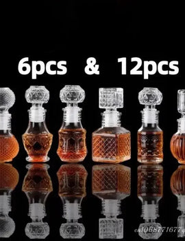 50ml 100ml 6pcs 12pcs Whisky Glass Liquor Bottle French Carved For Alcohol Wedding Gifts Wine Mini Container Storage Favour Set