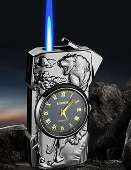 Personalized Quartz Dial Direct Flame Inflatable Lighter, Embossed Pattern To Give Boyfriend Exquisite Gifts, Cigarette Lighter