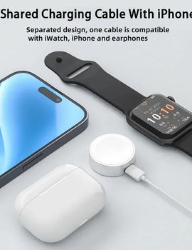 Dual Port Charging Strong Megnetic Portable Design USB Type C Mini Light Weight 5W Travel Smartwatch Wireless Charger