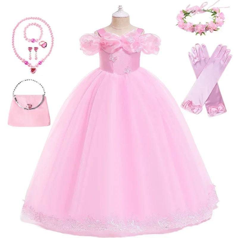 12 10 Yrs Girls Party Dresses Blue Butterfly Gala Prom Gown for Children Kids Formal Events Costume Birthday Princess Clothes