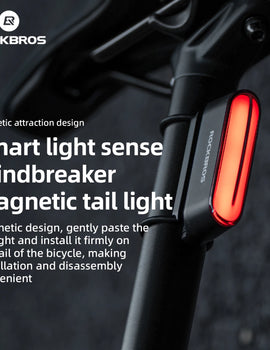 Bicycle Taillight Install 400mAH Type-C IPX6 Waterproof Smart Brake Sensing Rear Light MTB Road Cycling Light