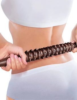 Manual Massager Wooden Handheld Roller Trigger Point Massager Stick for Fascia,Cellulite,Muscle & Abdomen,Body Therapy Massager