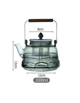 1000ml Lotus Shape Heat-resistant Glass Teapot With Tea Strainer Infuser Steaming and Boiling Flower Puer Kungfu Beam Tea Pot
