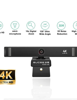Webcam 4K UHD 10X Zoom Camera for Pc 60fps USB Web Cam for PC Computer Camera for Live Streaming Video Calling Conference