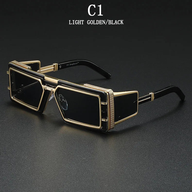 Square Punk Steampunk Sunglasses With UV400 Protection
