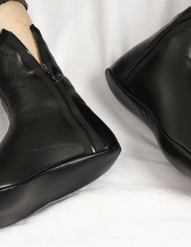 Socks Winter Warm PU Faux Leather Slipper Socks Fleece Lined Thermal Indoor Outdoor Home Non Slip Middle Tube Socks