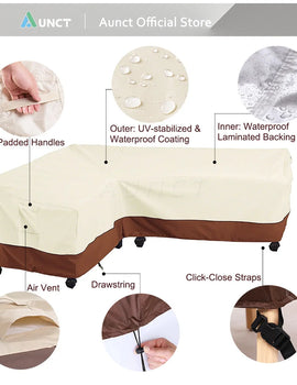 L Shape Corner Outdoor Sofa Cover Waterproof Rattan Corner Furniture Cover V Shape Sofa Table Chair Protective Dust Covers