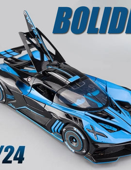 1:24 Scale Bolide Atlantic Car Model Toy Alloy Body Rubber Tire Shock Absorption Vehicle Models Sound&Light Ornaments Gifts