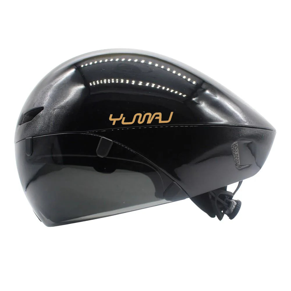 Aerodynamic Triathlon Cycling Helmet With Magnetic Goggles