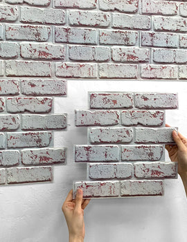 Faux Brick Wall Panel Peel and Stick 3D Tile Sticker Self-Adhesive Kitchen Tile Backsplash Bathroom Wall Sticker Waterproof