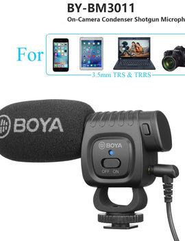 BY-BM3011 Cardioid Condenser Shotgun Microphone for PC Mobile Phone DSLR Cameras Live Streaming Youtube Recording Vlog