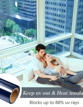 One Way Mirror Window Film Privacy Self-Adhesive Anti UV Heat Control Reflective Window Tint for Home Office Vinyl Silver