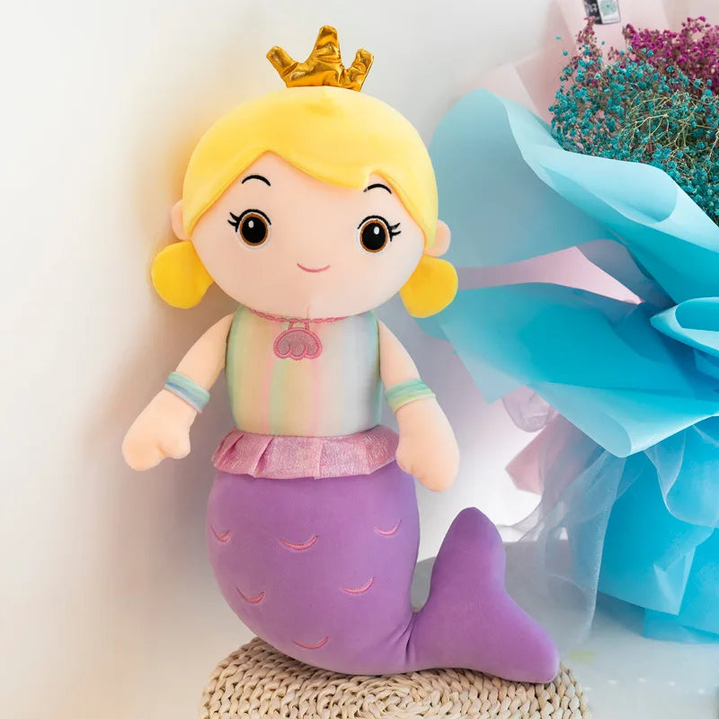 Kawaii Mermaid Plush Pillow Toy Cute Stuffed Doll for Kids Girls Bedroom Decor Perfect Christmas Birthday Gift Soft Cuddly Toy