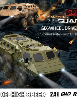6WD Armored RC Car Simulation Military Transport Truck 360° Stunt High-speed Climbing 2.4G Remote Control Model Boy Toy