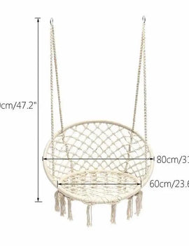 Outdoor Patio Garden Hammocks Hanging Hammock Swing Cotton Rope Chair Non-Iron Stand Indoor Camping Outdoor Furniture
