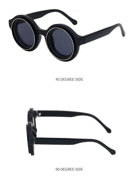 Summer Vacation Retro Steampunk Round Sunglasses Luxury Women Men Fashion Polarized Eyewear Uv400 Goggles
