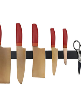 Knife Bar Strip Black Kitchen Knife Rack Scissors Utensil Storage Organizer Knife Holder Wall Mount Knife Stand