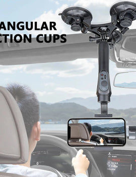 for Gopro Accessories 9CM Adjustable Tri Angle Suction Cup Mount with Extension Rod for Smartphone for Insta360 X3 X2
