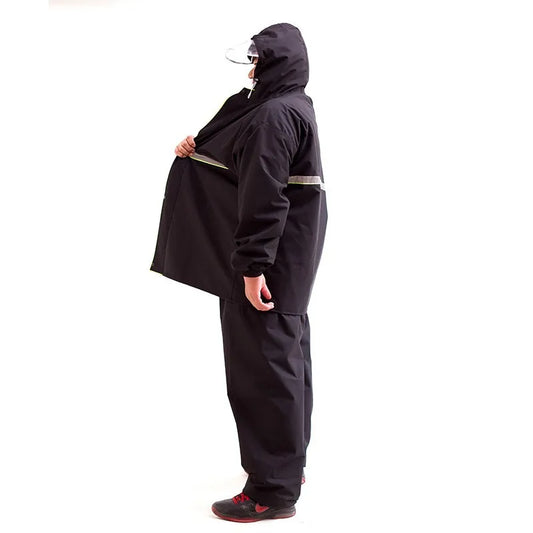 Rain Coat Men Black Impermeable Rain Jacket Suit Riding Adult Rain Poncho Large Size Raincoat Single Double Layer