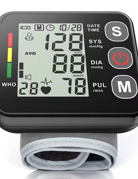 Wrist Digital Blood Pressure Monitor Voice Medical Tonometer Automatic Tonometer Meter Medical Tensiometer Pulse Rate Meter