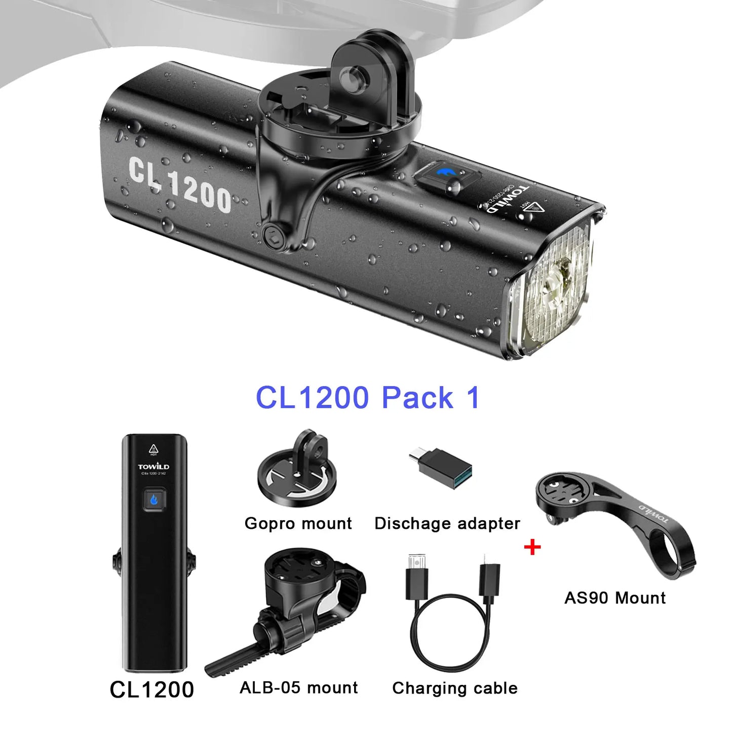 CL1200 Smart Bike light Remote Control Bicycle Lights 5000mAh battery Type-C Rechargeable Road MTB IPX6 Bicycle headlight
