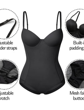 Women Shapewear Bodysuits Waist Trainer Vest Slim Full Body Shaper Built-In Bra Camisole Tops Tummy Control Slimming Underwear