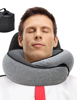 Travel Neck Pillow Memory Foam U-shaped Pillow Snail Style Travel Neck Support Portable Adjustable Soft Noon Break Sleep Pillows