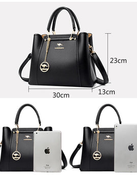 3 Layers Quality Leather Luxury Handbags Bags Designer Crossbody Bags for Women Large Capacity Tote Bag