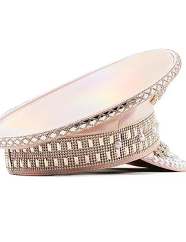 Rose Gold little rhinestone Pearl Gem Laser Navy holiday party hat, suitable for Festival Halloween Hat Snowflake Party Hat