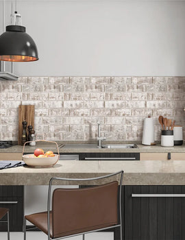 10Pcs 3D Whitewash Brick Peel and Stick Wall Tile Self Adhesive Faux Brick Wall Panel 3D Wall Sticker Backsplash Tile Sticker