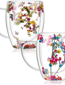 1/2/4PCS Double Wall Clear Glass Coffee Mugs Double Insulated Glass Cup For Hot Cold Beverages Cappuccino Espresso Cup