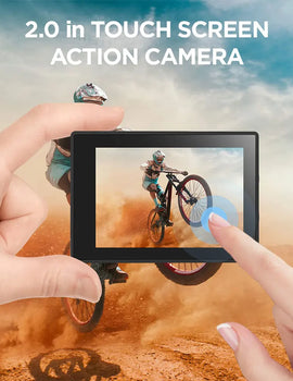 5K Action Camera 4K 60FPS 2" IPS Dual Touch Screen 4X Zoom Pro Action Cam 30M Waterproof WiFi Sports Camera with Remote Contro