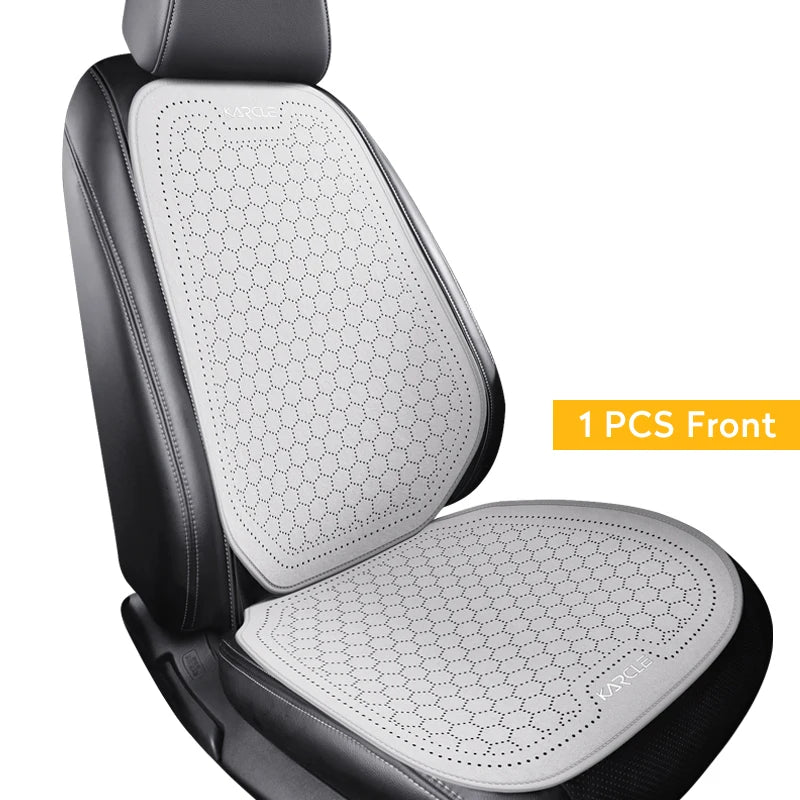 Car Seat Cushion Breathable Hole Universal Suede Car Seat Covers Front Rear Auto Seat Pads Four Season Car Chair Mat Accessories