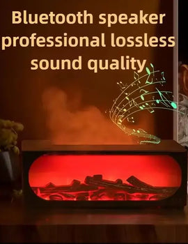 Simulated fireplace charcoal fire humidifier with Bluetooth stereo multifunctional aromatherapy silent fog air humidifier home